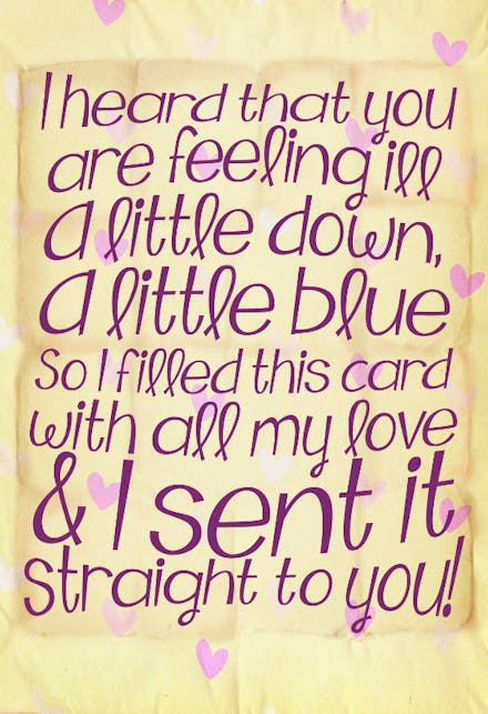 Card with All My Love - Get Well Soon Card