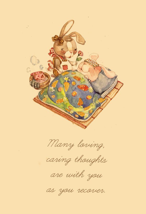 Caring thoughts - get well soon card
