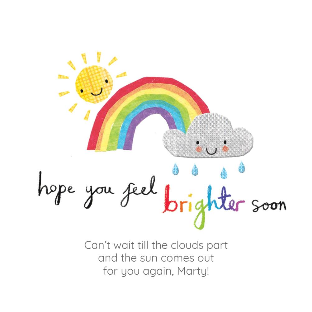 Cheerful skies - get well soon card