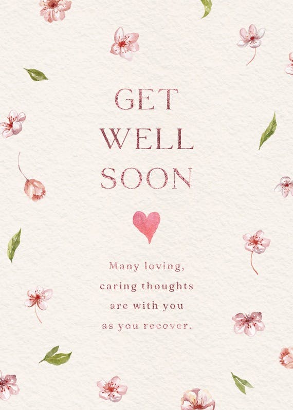 Cherry blossoms - get well soon card