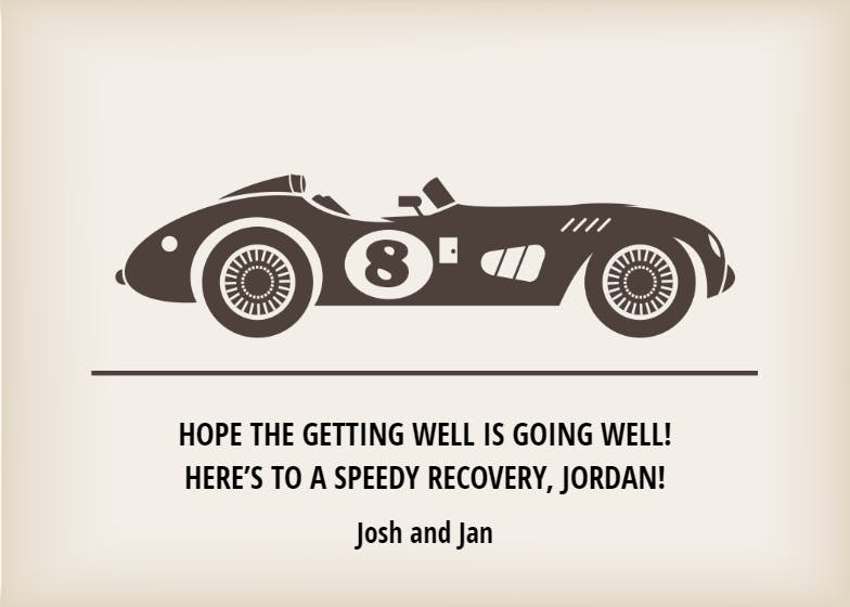 Fast recovery - get well soon card