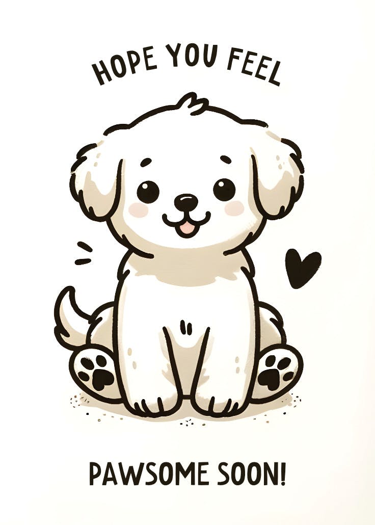 Feel pawsome soon - tarjeta de recupérate pronto