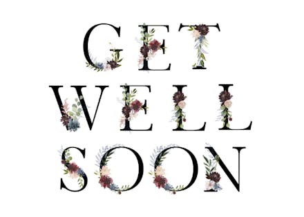 Floral Letters - Get Well Soon Card