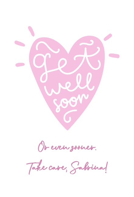 From My Heart - Get Well Soon Card