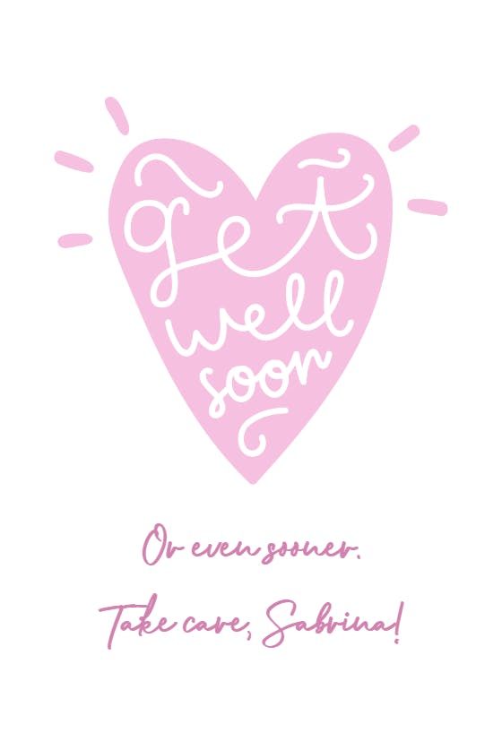 From my heart - get well soon card