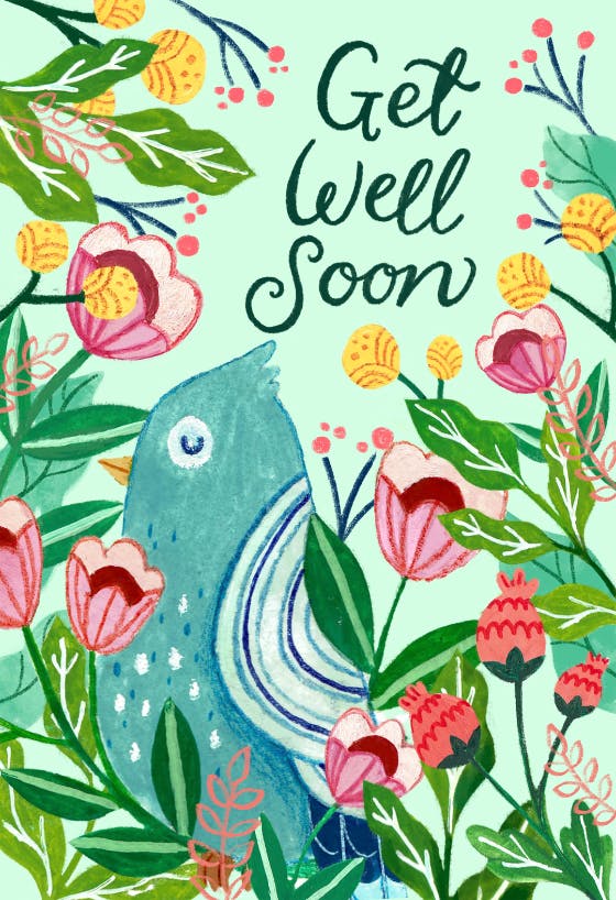 Garden flowers -  tarjeta de recupérate pronto