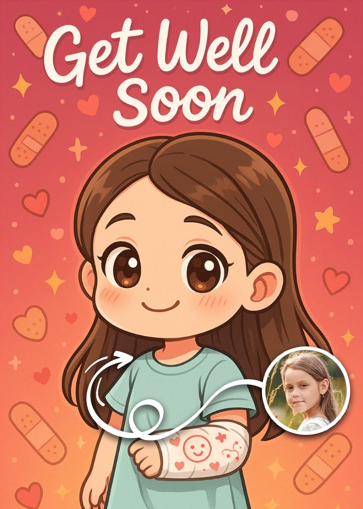 Gentle healing - get well soon card