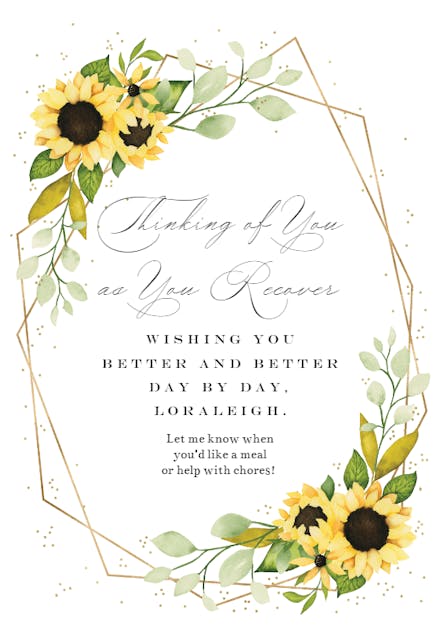 Geo Floral Fanfare - Get Well Soon Card