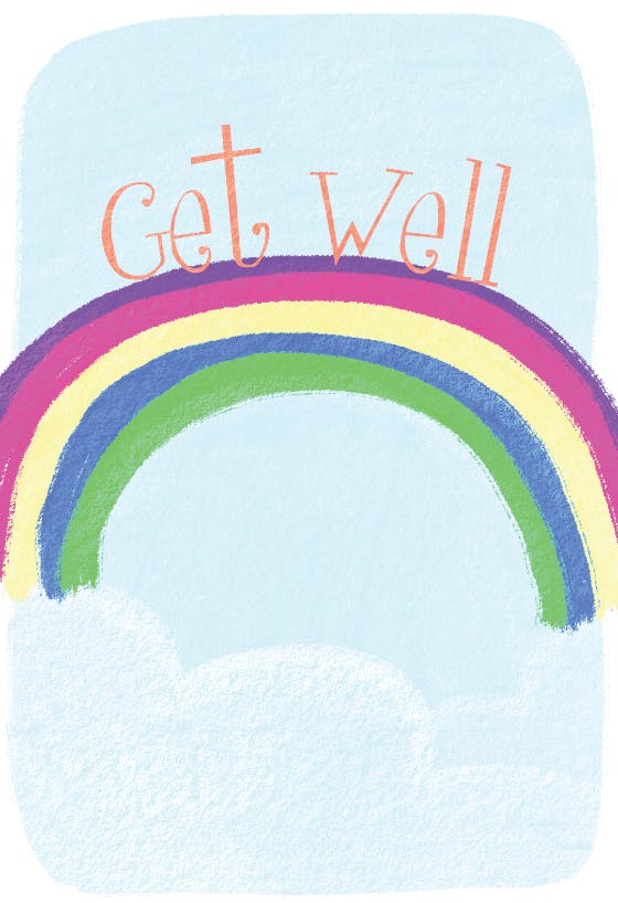 Get well rainbow - tarjeta de recupérate pronto