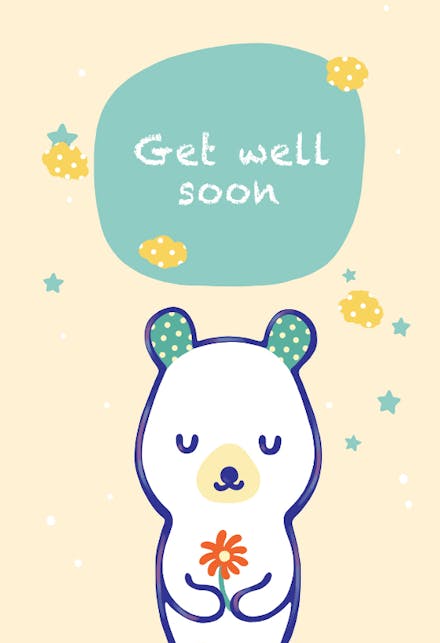 get well soon bear cartoon