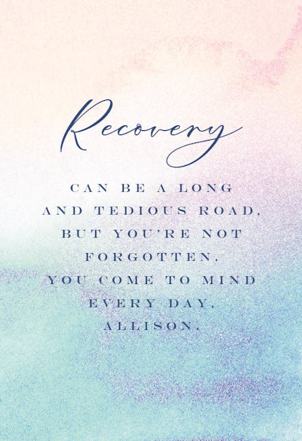 Glittery Ombre - Get Well Soon Card