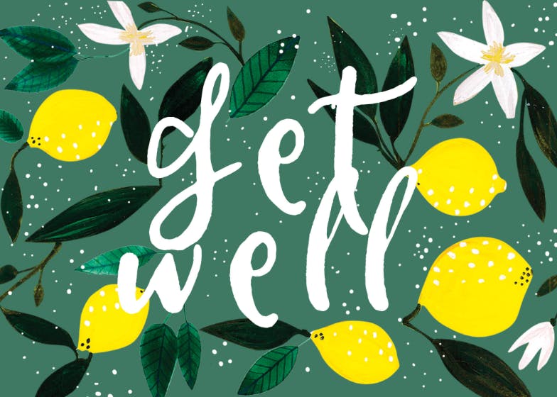 Lemons - get well soon card