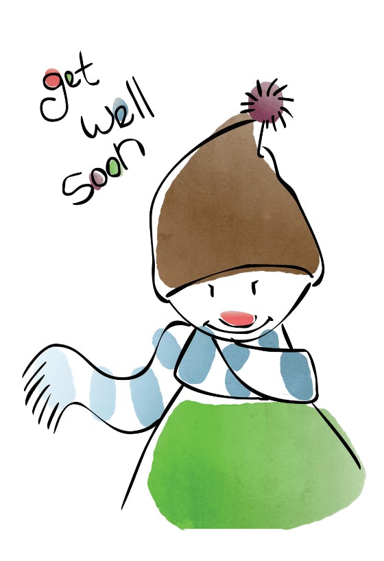 Little red nose - get well soon card