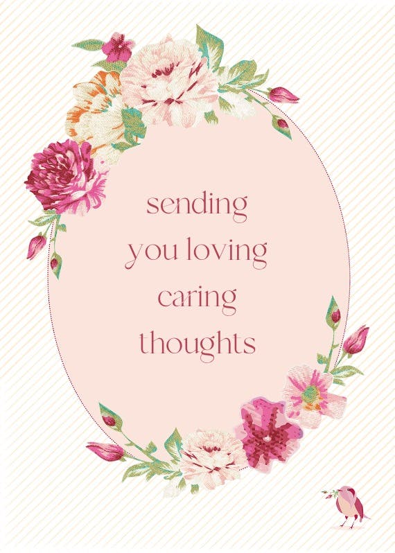 Loving caring thoughts - tarjeta de recupérate pronto