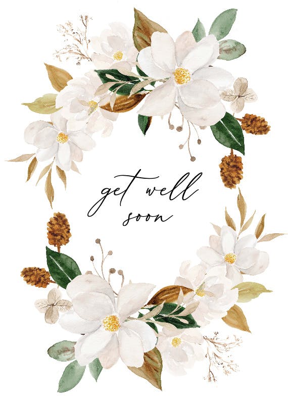 Magnolia blooms - get well soon card