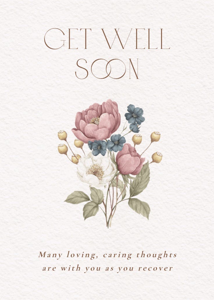 Muted bouquet - get well soon card