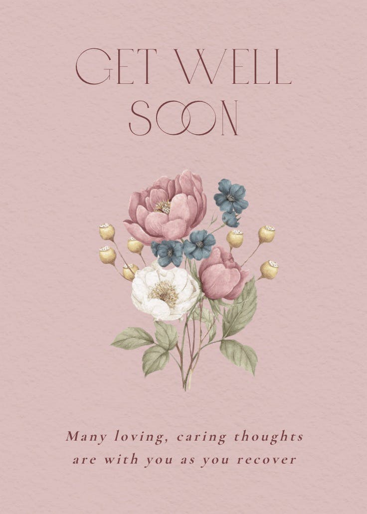 Muted bouquet - get well soon card
