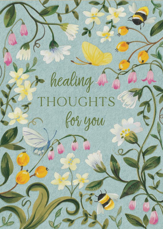 Petals of healing -  free thinking of you card