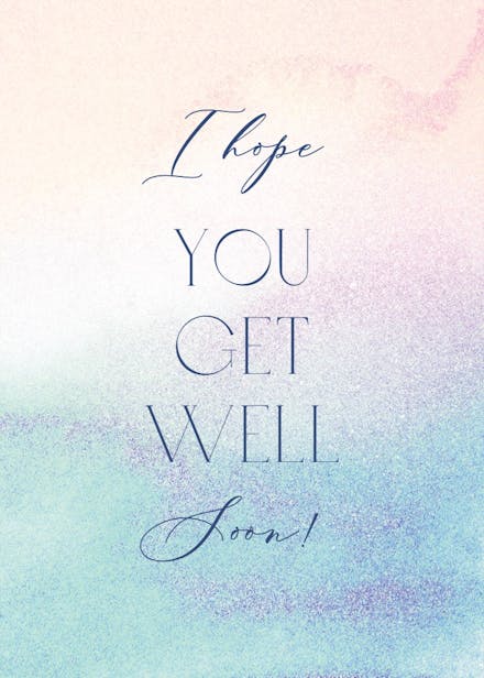 Rainbow ombre - get well soon card