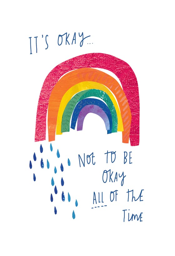 Rainy rainbow -  tarjeta de recupérate pronto