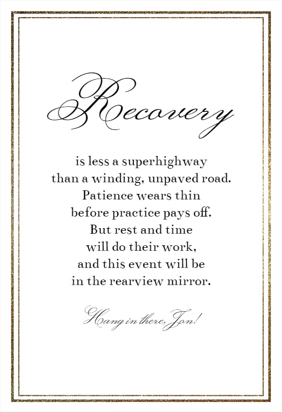 Recovery road -  tarjeta de recupérate pronto