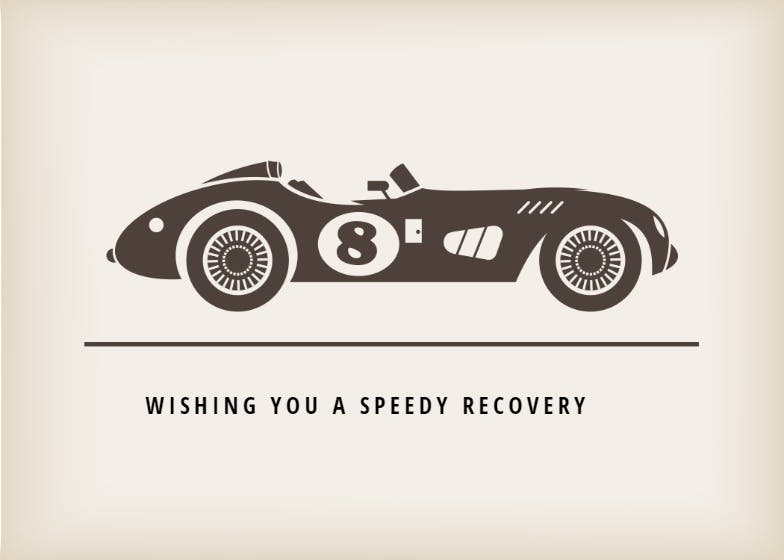Road to recovery - get well soon card