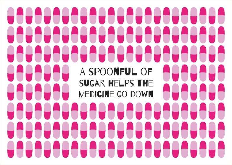 Spoonful of sugar - get well soon card