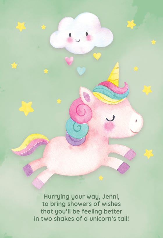 Sprinkled with a smile - get well soon card