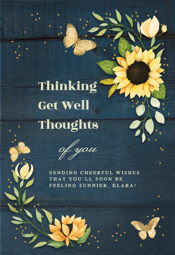 Sunflower wishes - get well soon card
