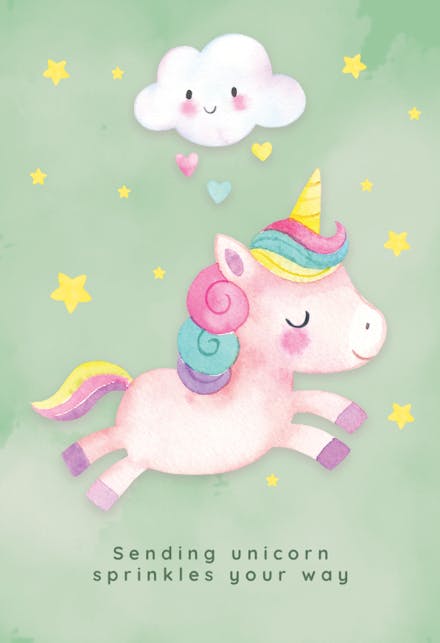 Unicorn Cheer - Get Well Soon Card