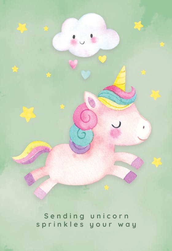 Unicorn cheer -  tarjeta de recupérate pronto