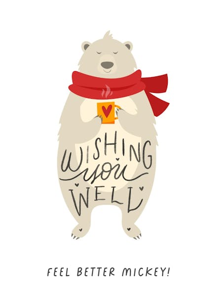 Well wishes - get well soon card