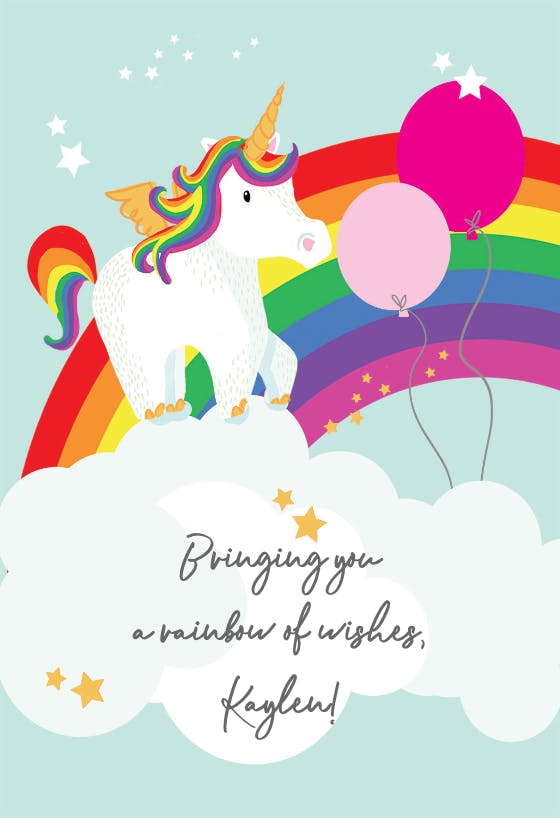 Well-wishes unicorn - get well soon card