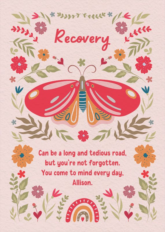 Whimsical wings - get well soon card
