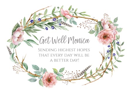 Woodland Floral - Get Well Soon Card