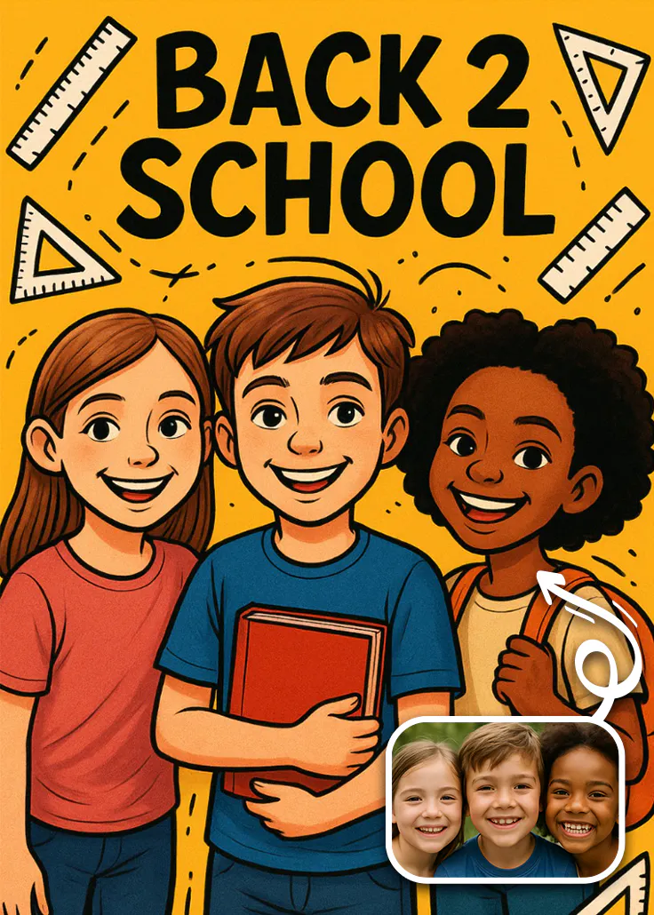 Back to school retro - good luck card