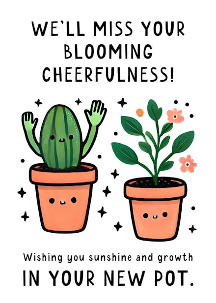 Blooming cheerfulness - farewell card