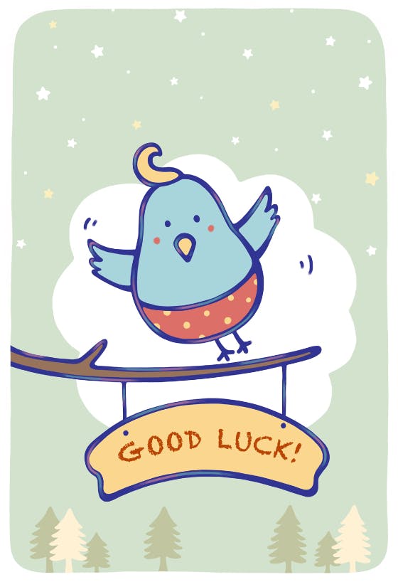 Bluebird of happiness - good luck card
