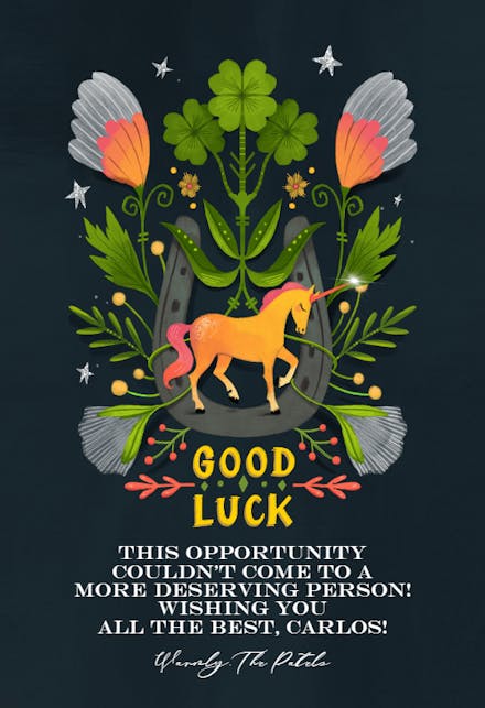 Derby Design - Good Luck Card