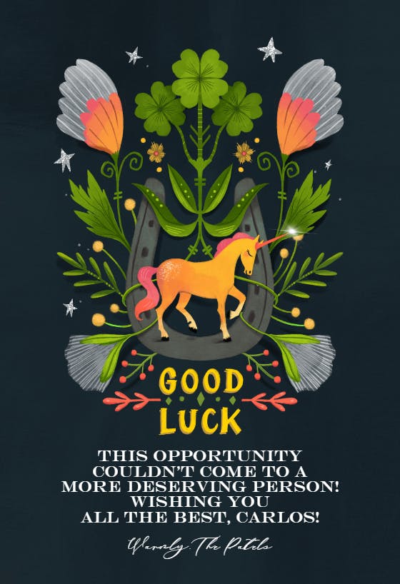 Derby design - good luck card