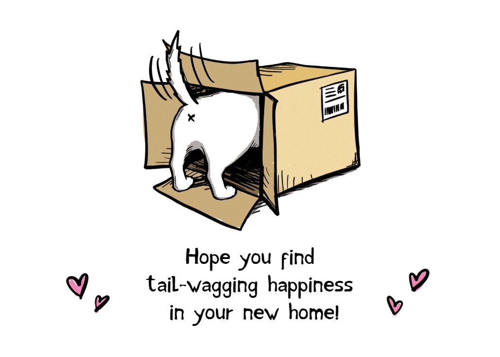 Dog box - new home card