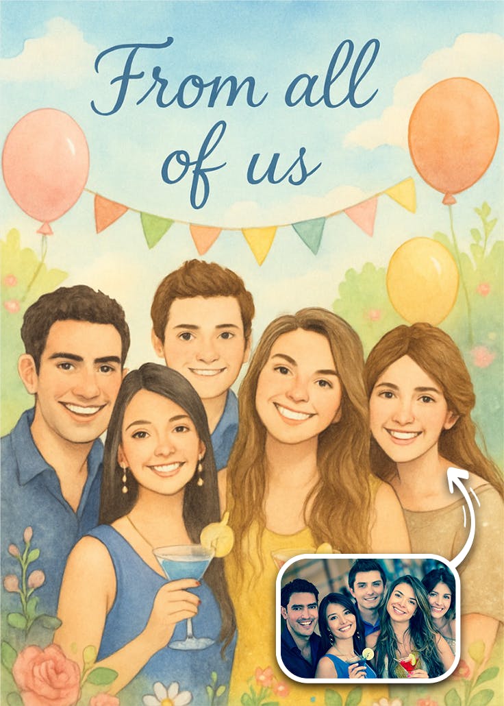 From all of us - happy birthday card