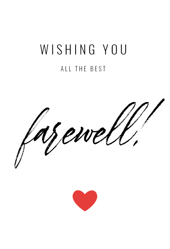 farewell and best wishes