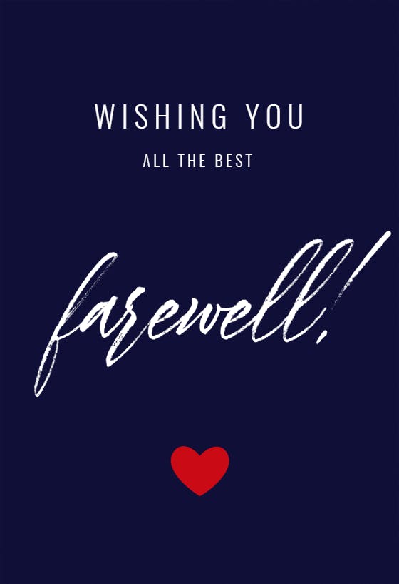 Good luck - farewell card