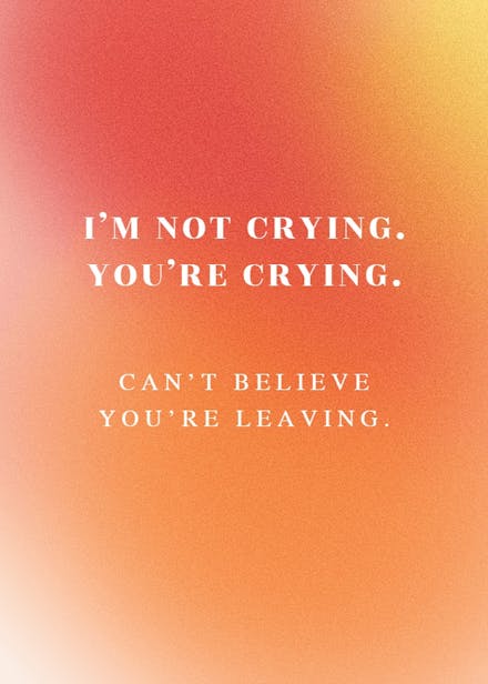 Gradient celebration - farewell card