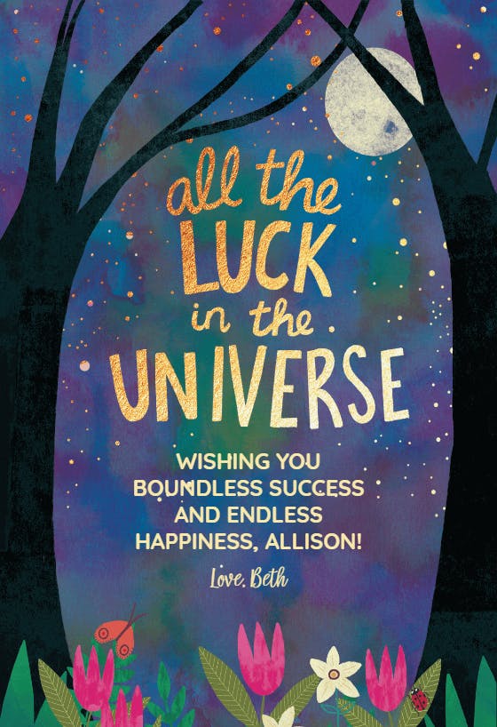 Happy space - good luck card
