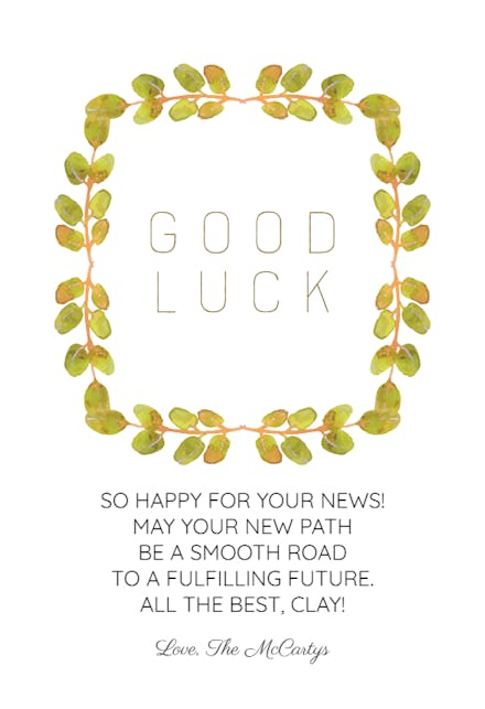 Leaves of Luck - Good Luck Card