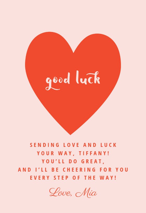 Lovely luck - good luck card