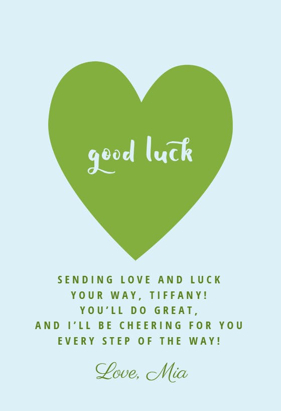 Lovely luck - good luck card