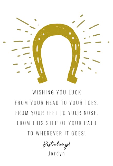 Luck All the Way - Good Luck Card